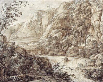 Bergachtig Landschap door Franz Innocenz Kobell